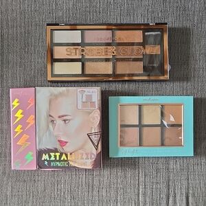 Profusion Cosmetics, Three Highlighting Palettes, All New, 2 With Brushes